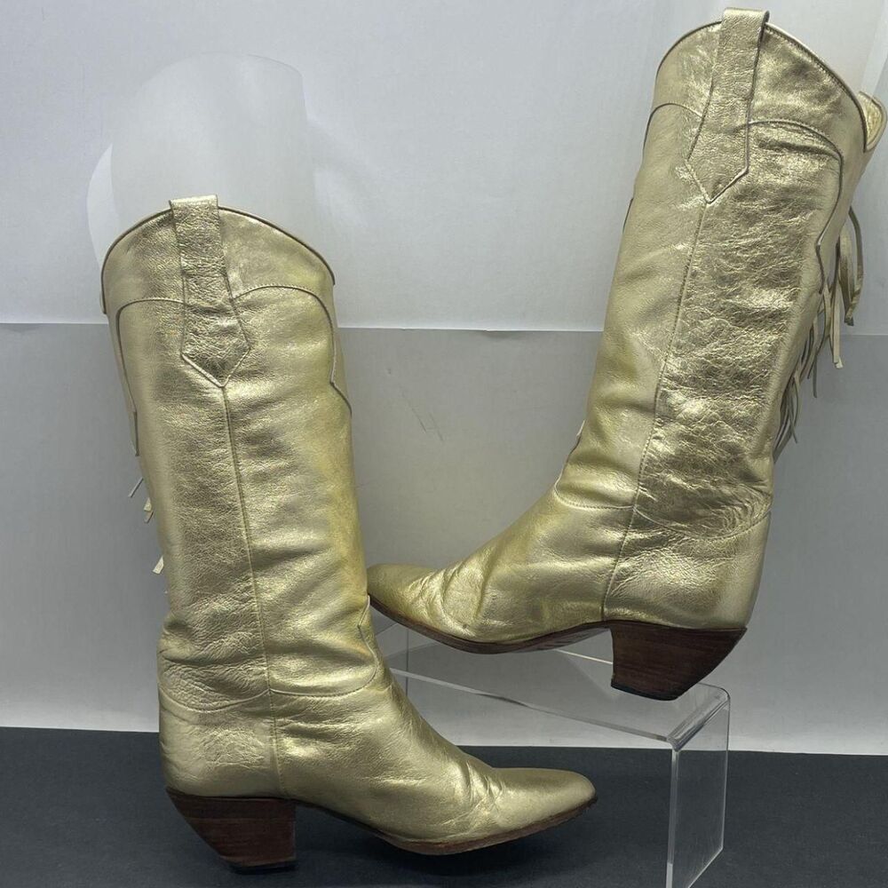 Lenni Women's Gold and Cream Boots - Picture 4 of 7